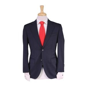 J. Press Japan Navy Merino Suit Men’s 36s Superfine Newzealander Wool EUC